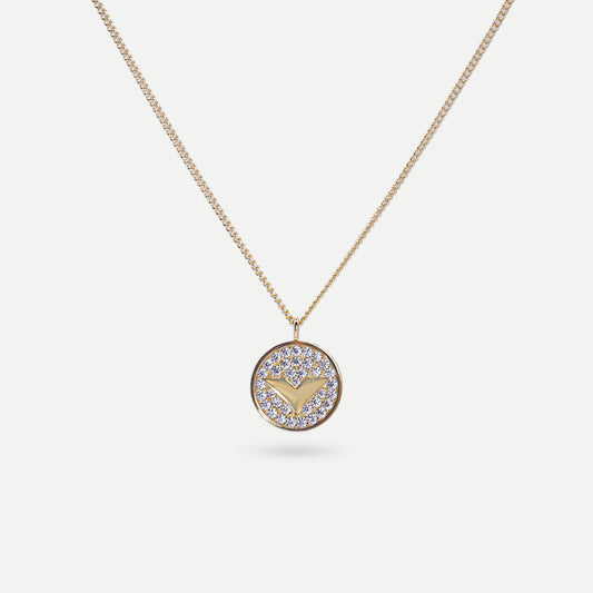 18K gold plated pavé necklace 